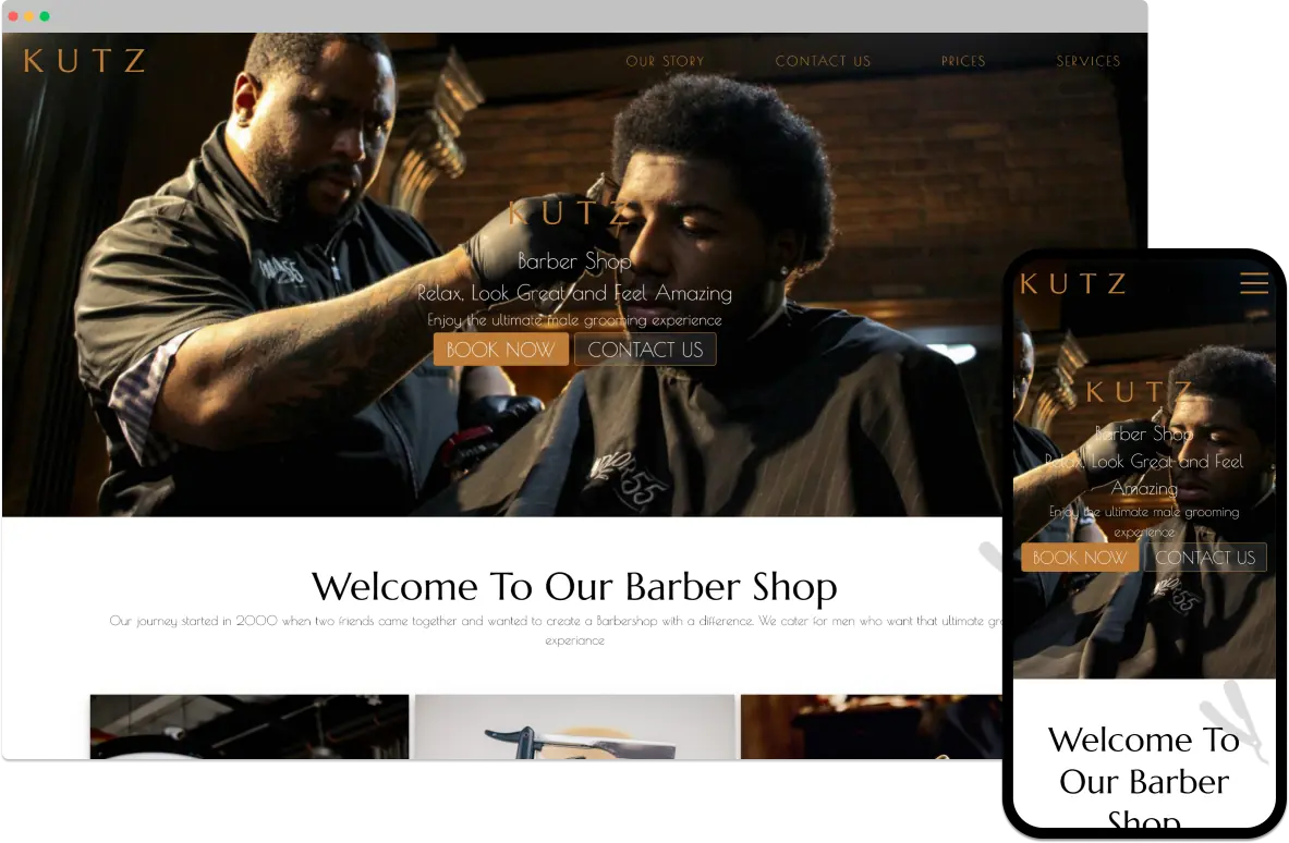 Barber shop website design